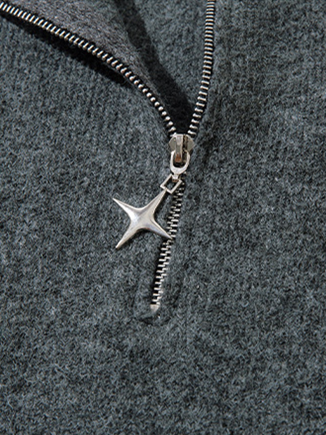 Distressed Quarter Zip Knit Sweater