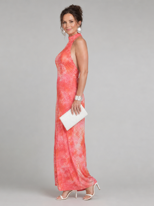 Coraline⢠Halter Neck Printed Pattern Maxi Dress