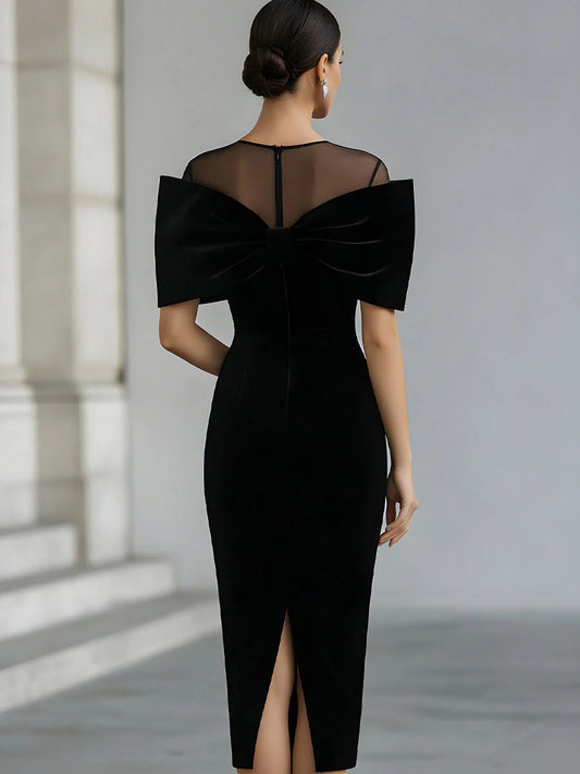 Raina™ Elegant Suede Midi Dress