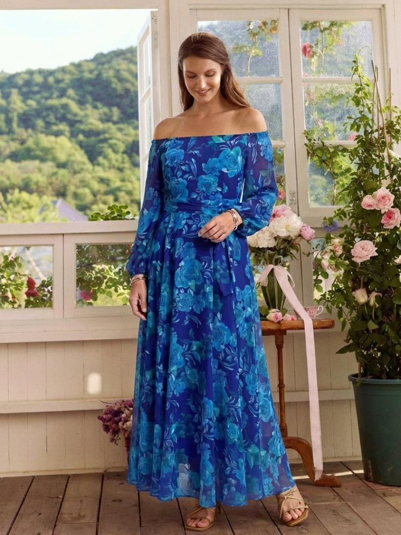ARVELYNE™ | Off Shoulder Floral Maxi Dress