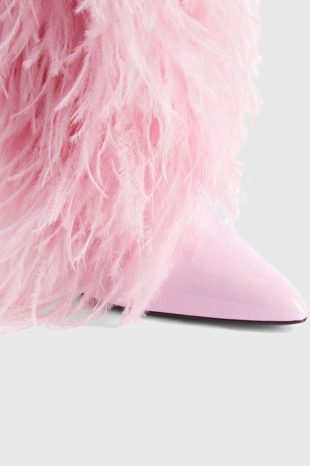 Mia Feather Knee-high Boots - Pink