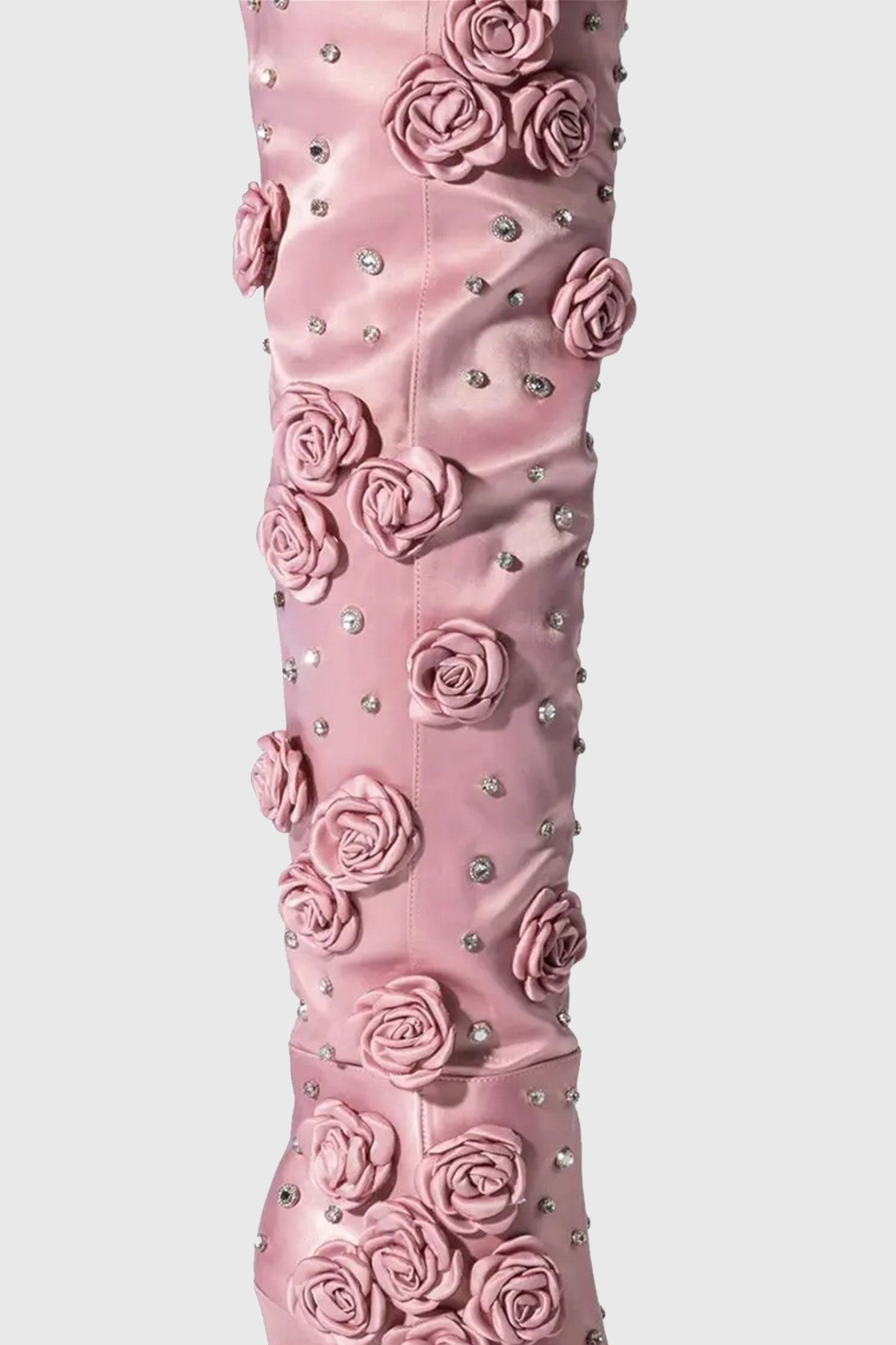 Liya Floral Rhinestone Knee High Boots