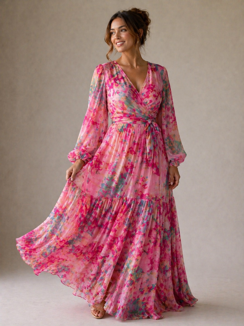 Meli™  | Wrap Dress with Floral Print
