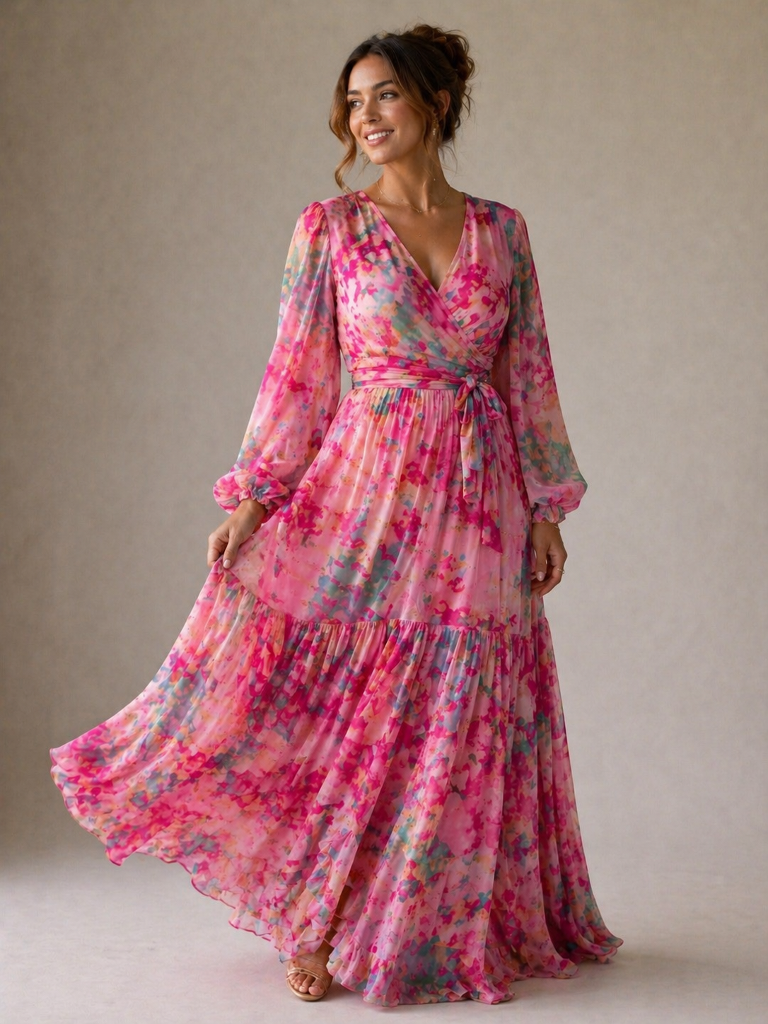 Meli™  | Wrap Dress with Floral Print