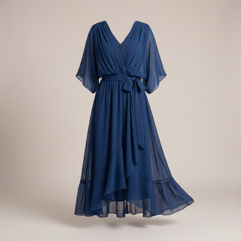 ANWEN V-NECK MIDI DRESS