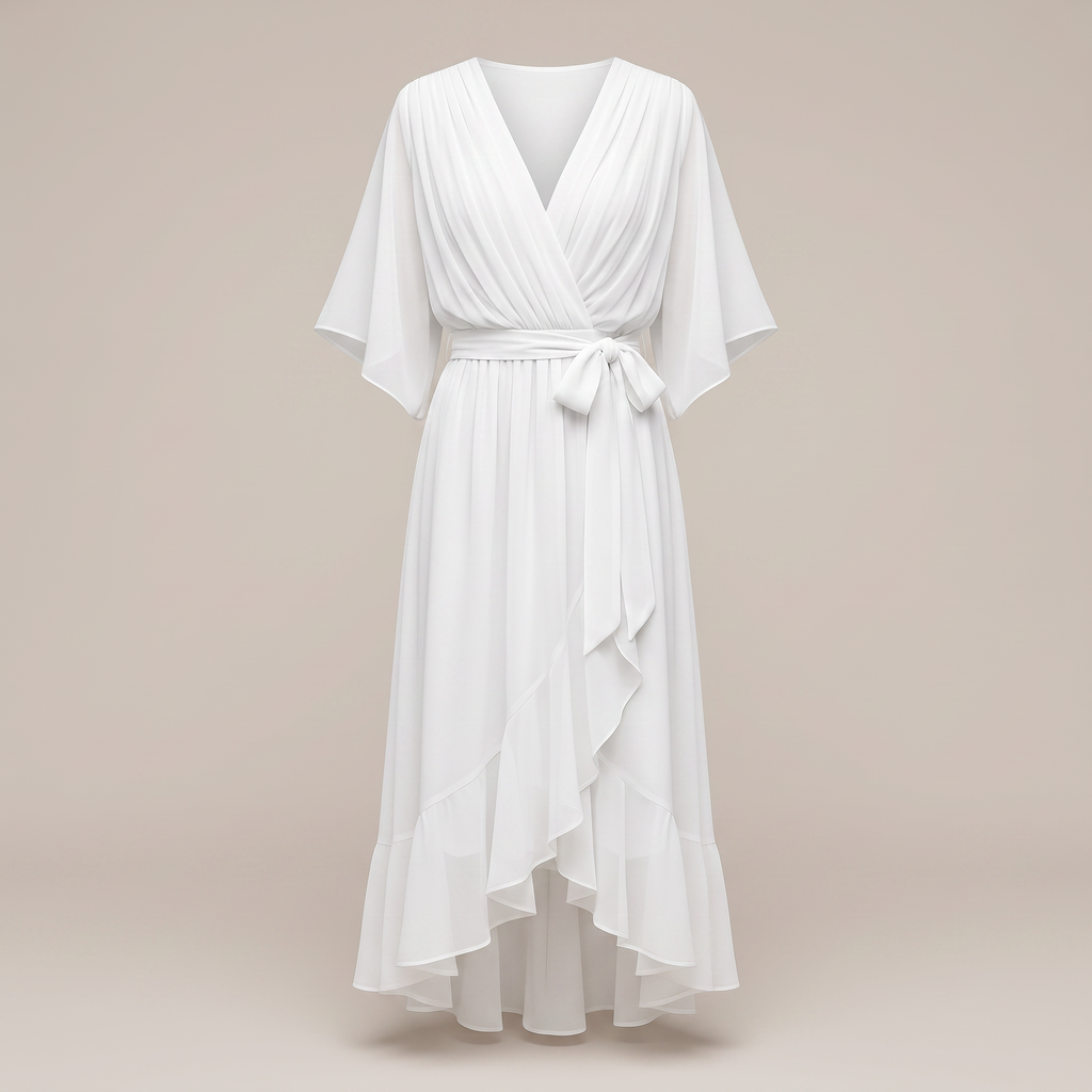 ANWEN V-NECK MIDI DRESS