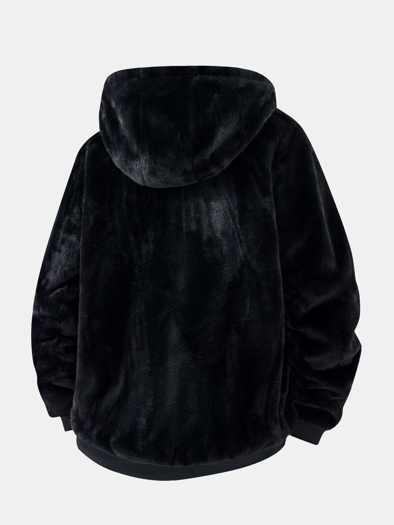 Faux Fur Animal Print Hooded Jacket