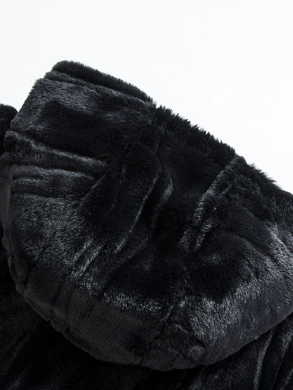 Faux Fur Zip-Up Hooded Vest