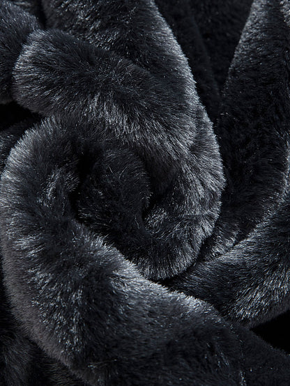 Faux Fur Zip-Up Hooded Vest