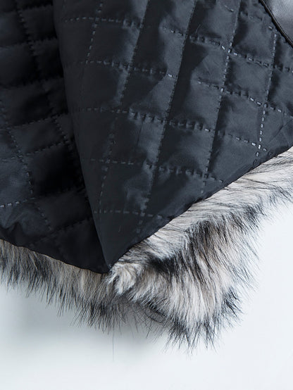 Faux Fur Shawl Collar Overcoat