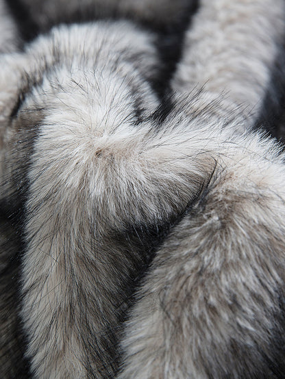 Faux Fur Shawl Collar Overcoat