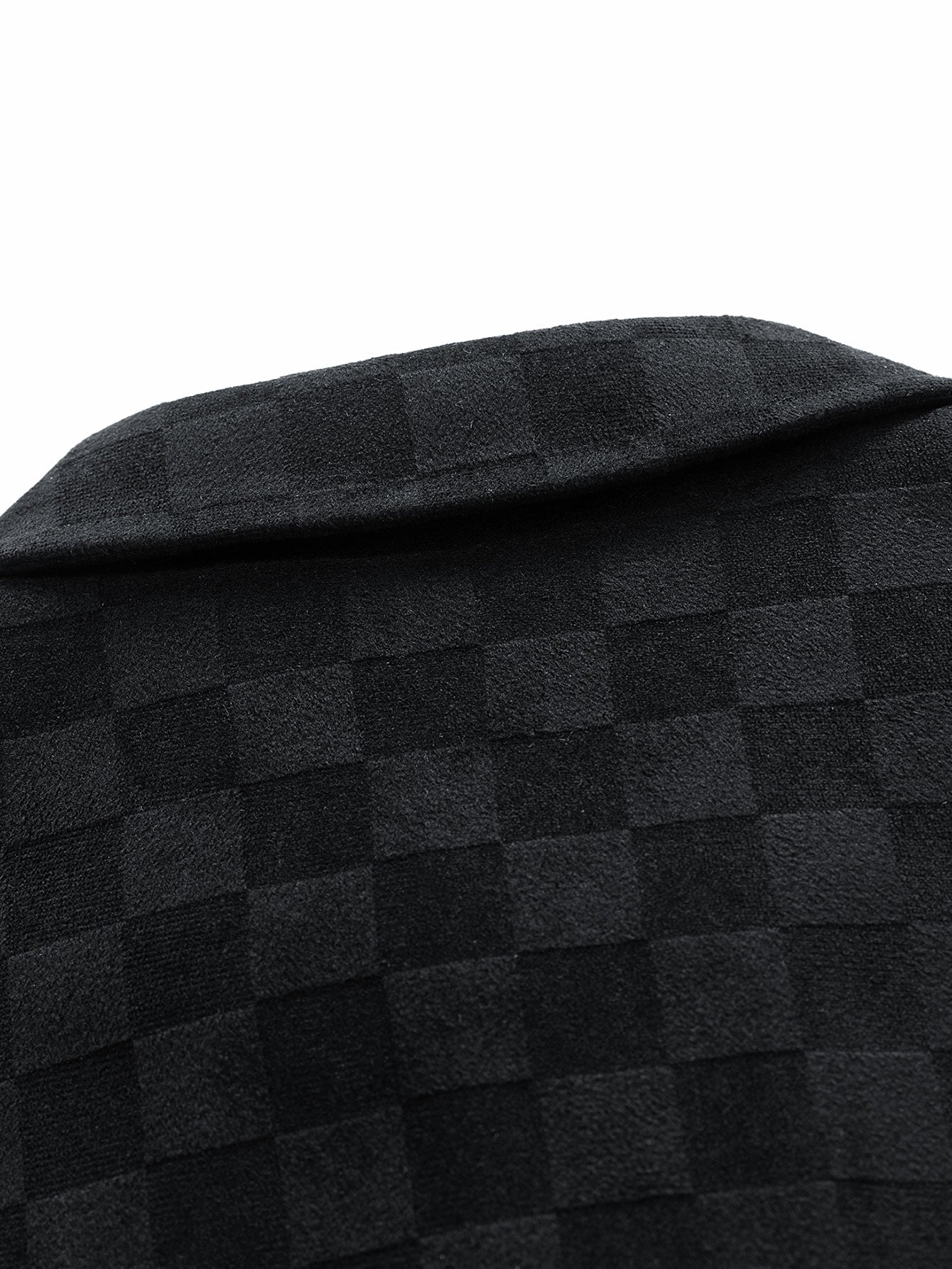 Checkered Faux Suede Pocket Jacket