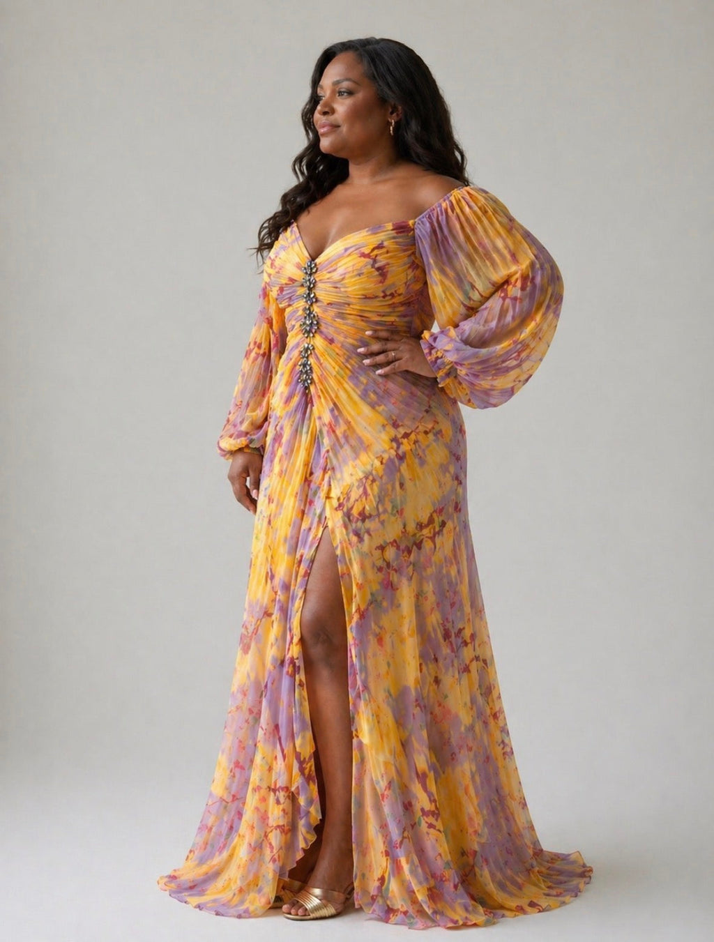Ellis & Johnson™  | Elegant Dress with V-Neck