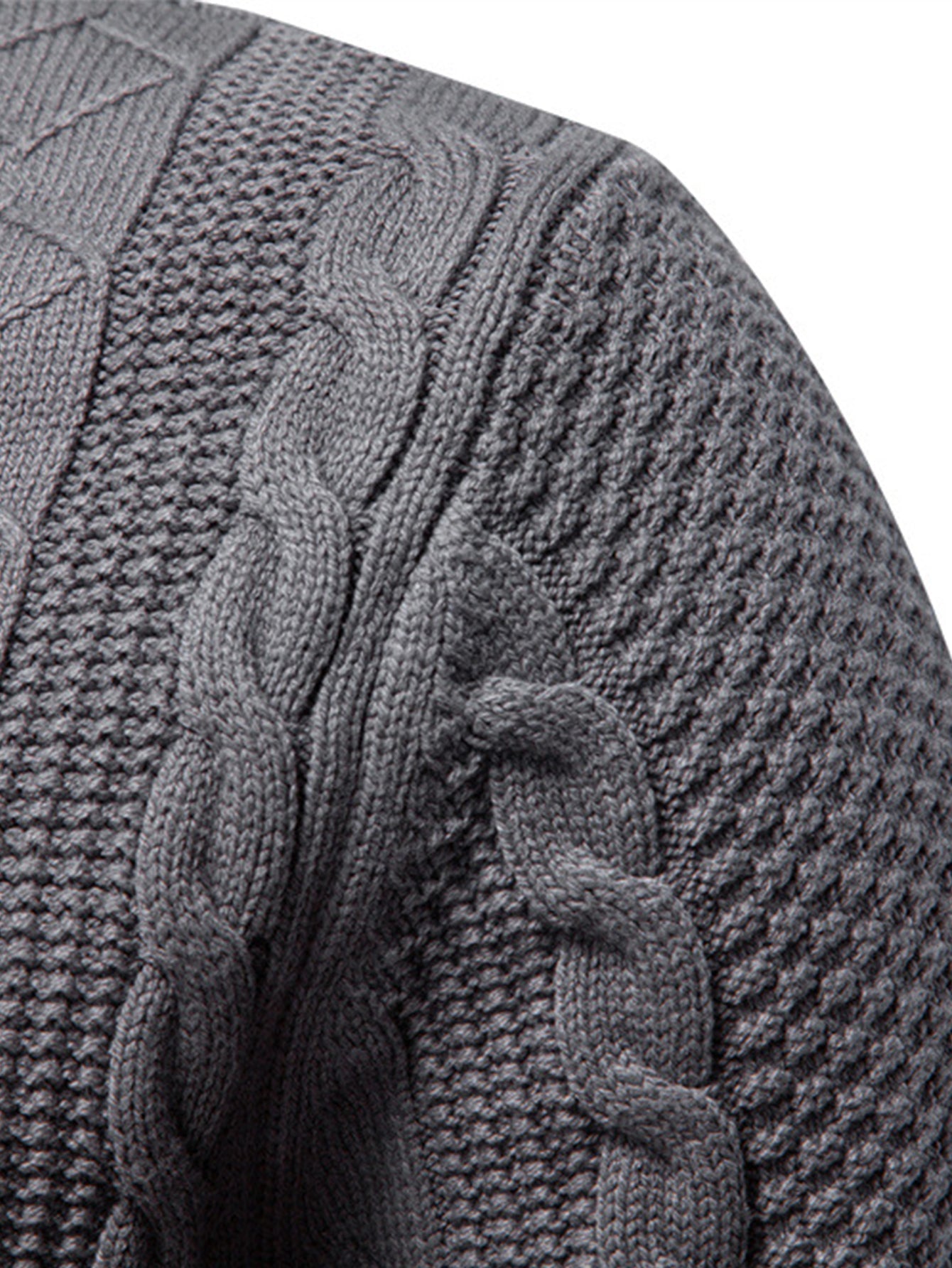 Twist Jacquard Zipper Stand Collar Sweater
