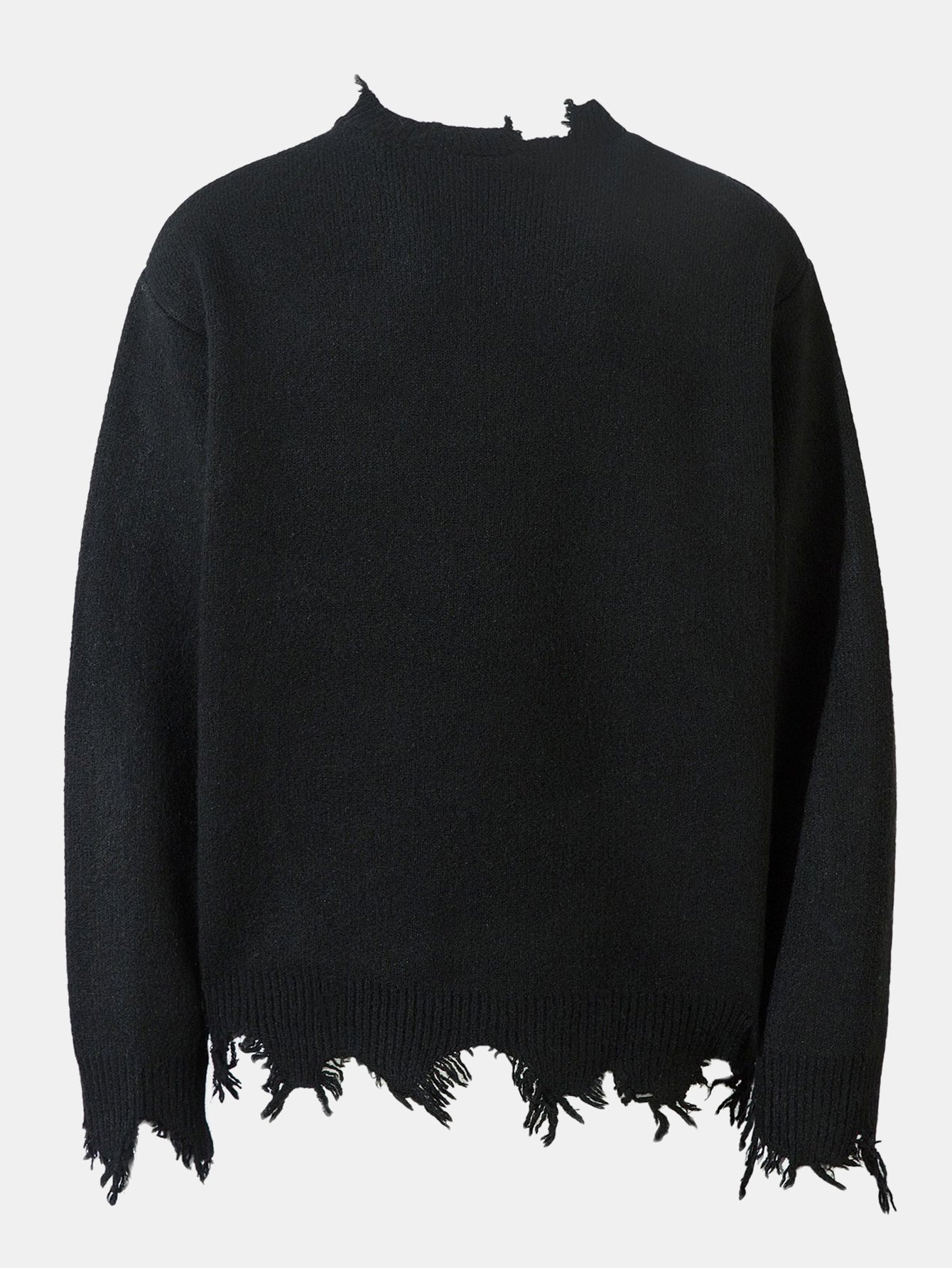 Distressed Quarter Zip Knit Sweater