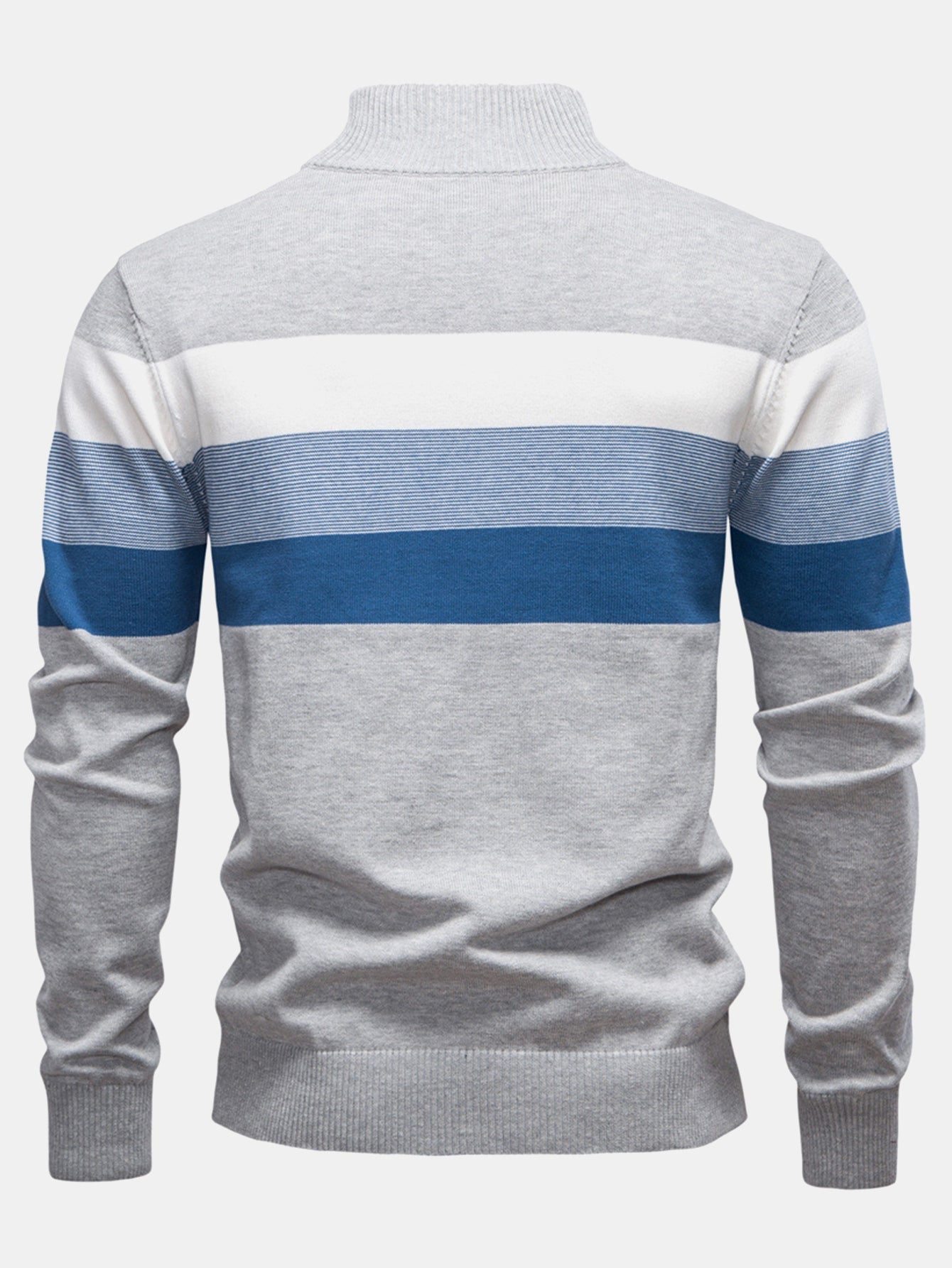 Contrast Stripe Quarter Zip Sweater