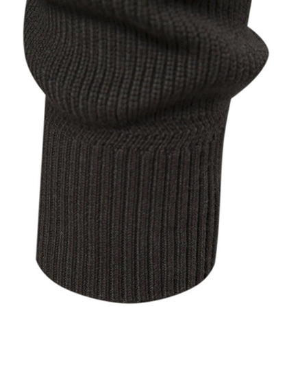 Color Block Zipper Stand Collar Sweater