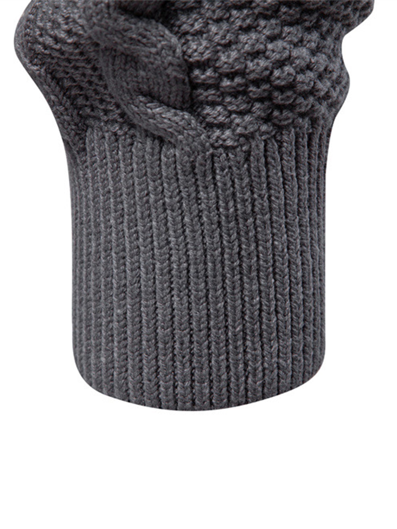 Twist Jacquard Zipper Stand Collar Sweater