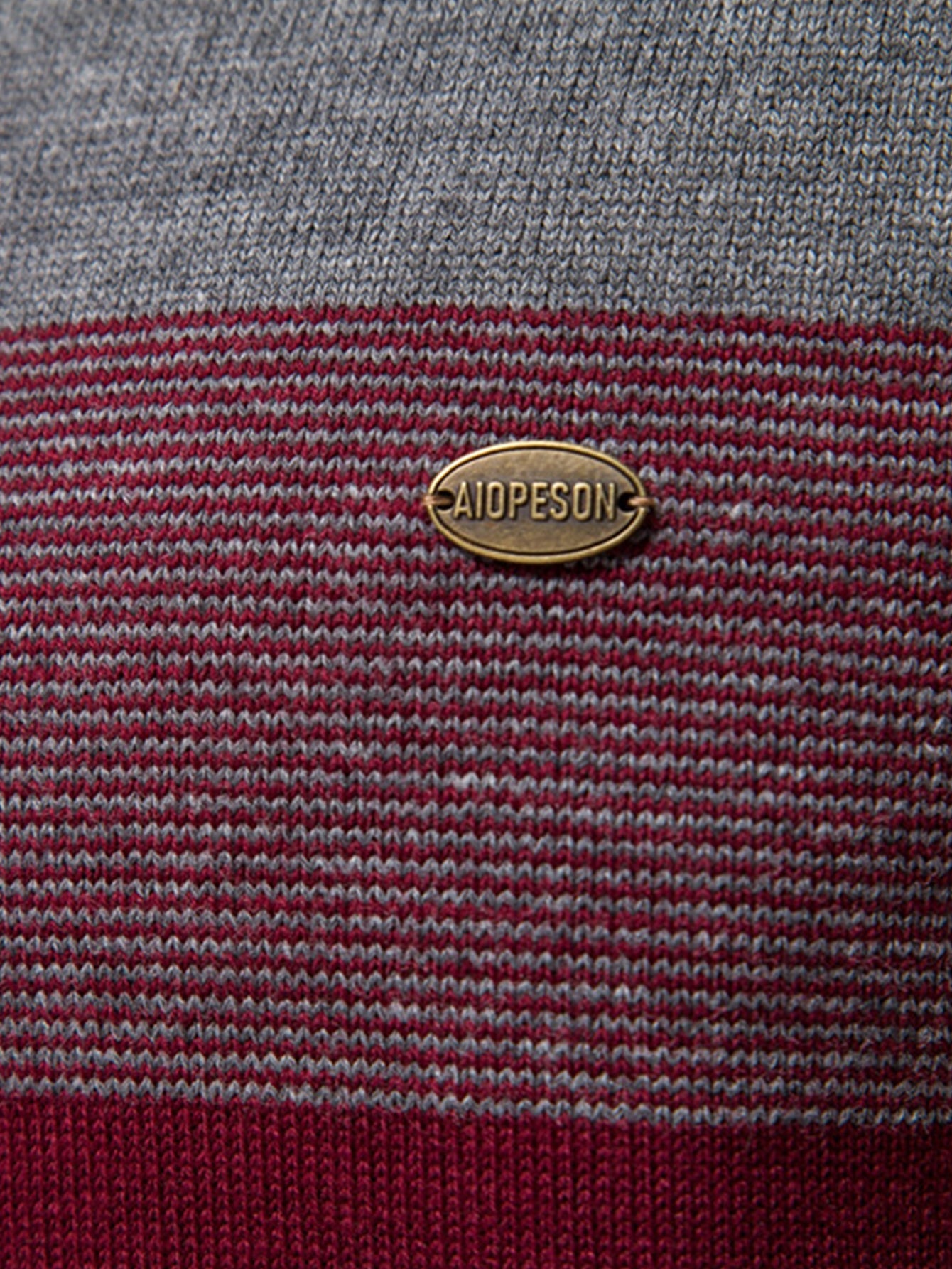 Contrast Stripe Quarter Zip Sweater