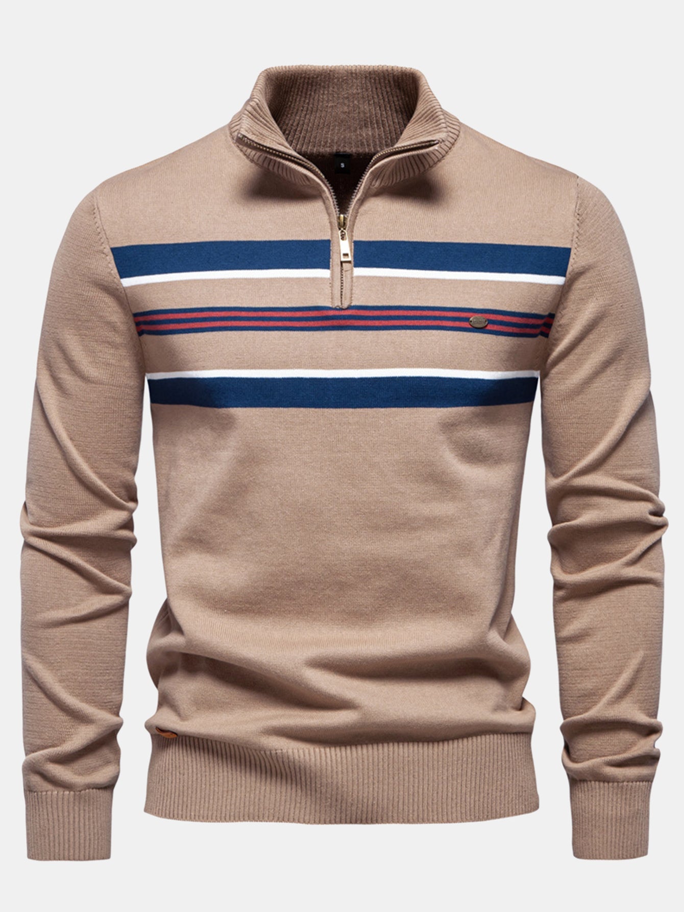 Stripe Quarter-Zip Sweater
