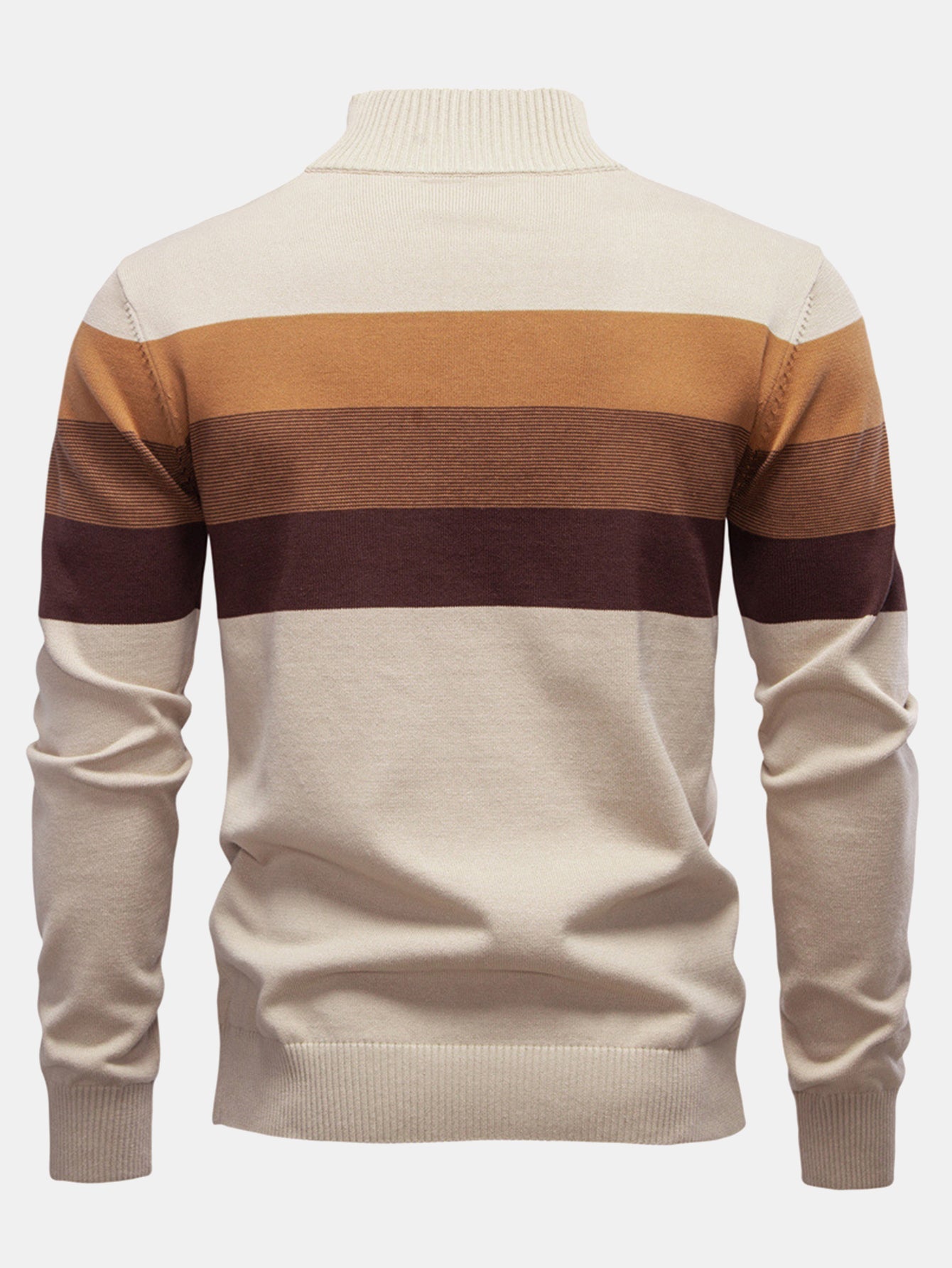 Contrast Stripe Quarter Zip Sweater