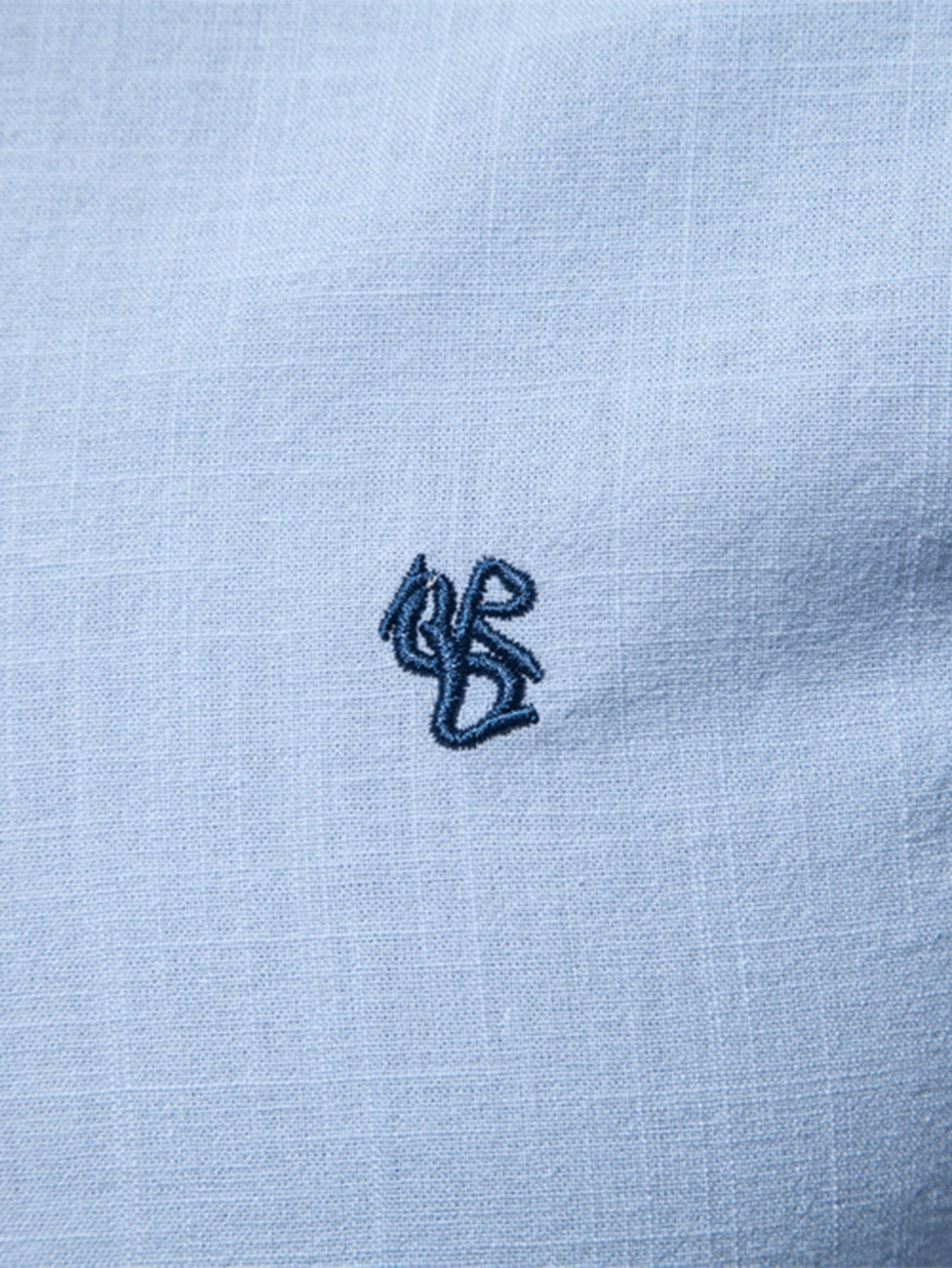Stand Collar Linen-Effect Shirt