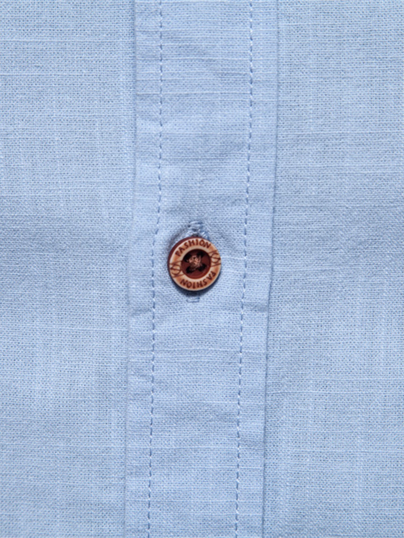 Stand Collar Linen-Effect Shirt