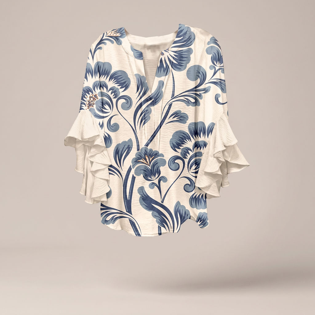 ELENORA WHISPER RUFFLE BLOUSE