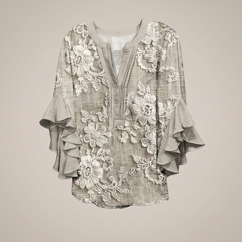 ELENORA WHISPER RUFFLE BLOUSE