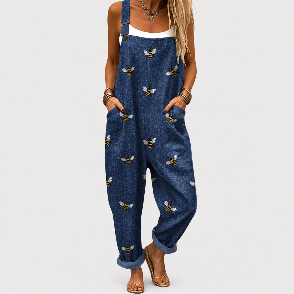 Harper™ | Floral Denim Jumpsuit