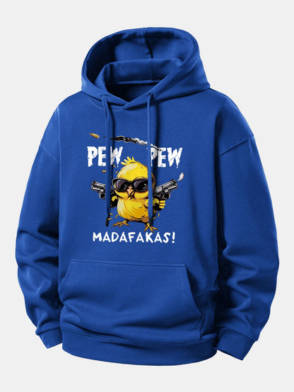 PEW PEW MADAFAKAS Chicken Print Relax Fit Hoodie