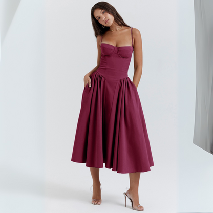 TRENTA™ - Chic Spaghetti Strap Bodycon Midi Dress