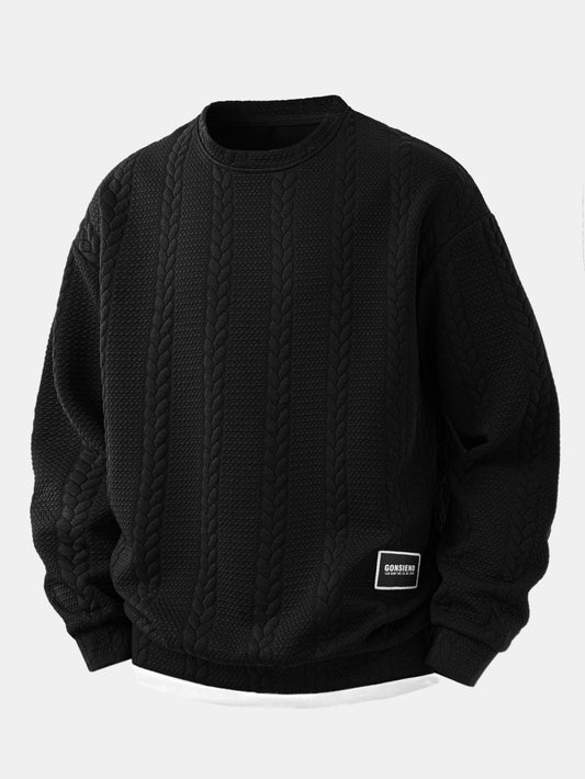 Relax Fit 2-in-1 Twist Jacquard Sweatshirt