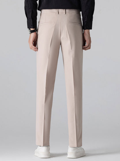 Contrast Trim Textured Zipper Knit Polo & Slim Fit Tapered Trousers