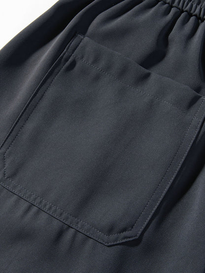 Single Pleat Drawstring Straight Leg Pants