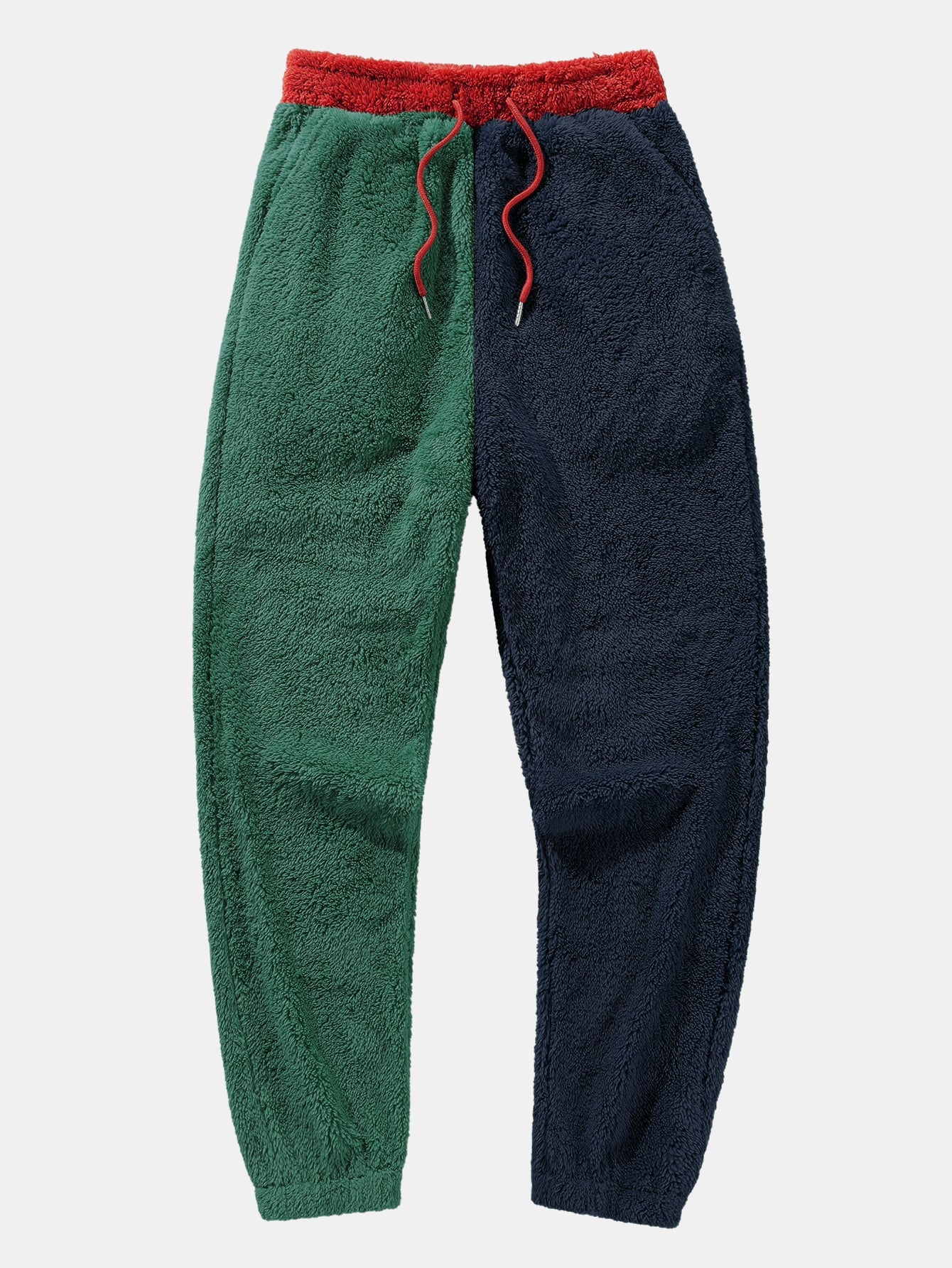 Color Block Teddy Jogger Pants