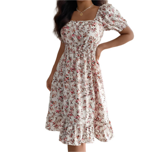 HIRAYA™ – Classic Square Neck Ruffled Summer Sundress