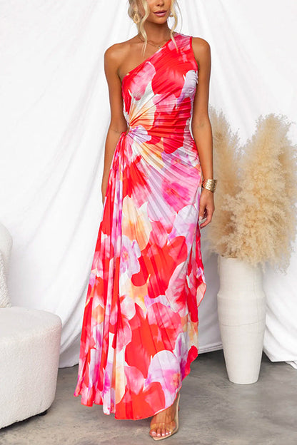 ARVELYNE™  | Pleated One-Shoulder Dress