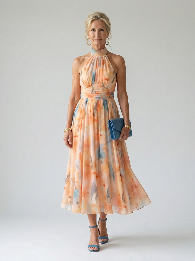 ARVELYNE™  | Soft Halter Midi Dress