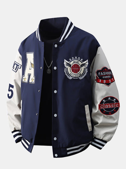 Varsity Embroidered Baseball Jacket