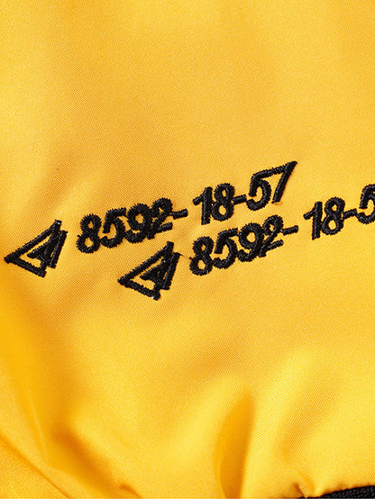 Relax Fit Contrast Embroidery Baseball Jacket