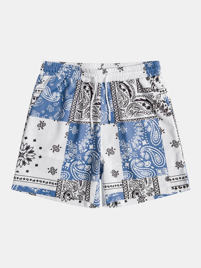 Paisley Print Button Up Shirt & Shorts