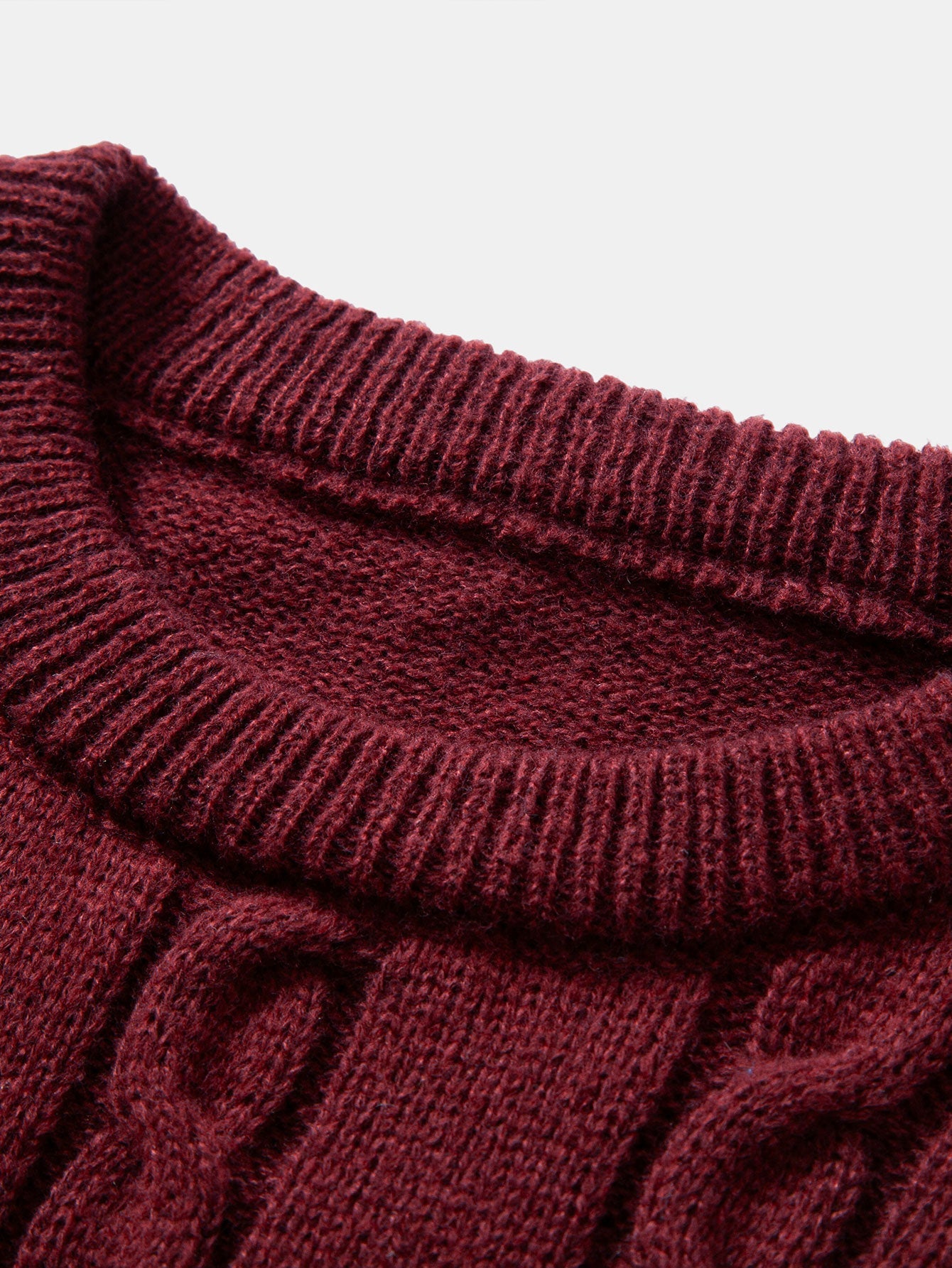 Contrast Twist Jacquard Knit Sweater