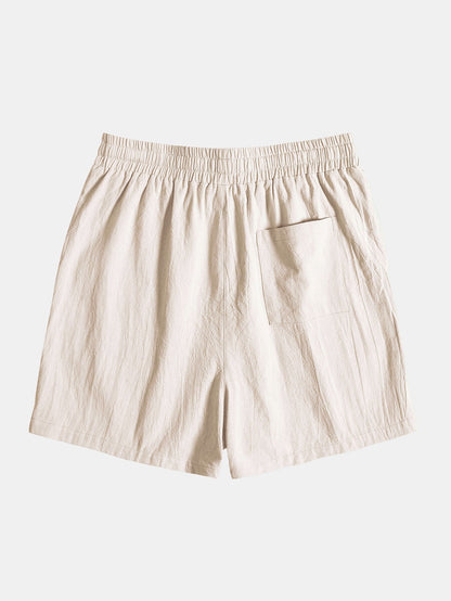 Tropical Print Shirt & Textured Cotton 5" Shorts