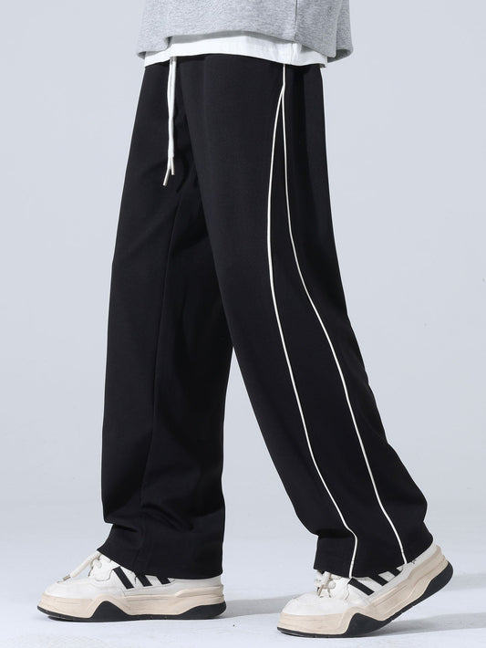 Wide Leg Pants With Side Stripes