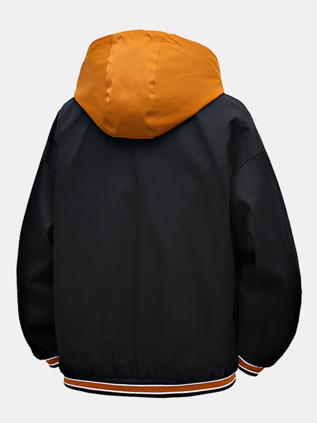 Contrast 2 In 1 Hooded Baseball Jacket