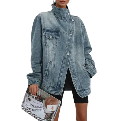 Lily – Urban Asymmetrical Jacket with Buttons