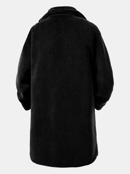 Relax Fit Warm Teddy Fleece Long Coat