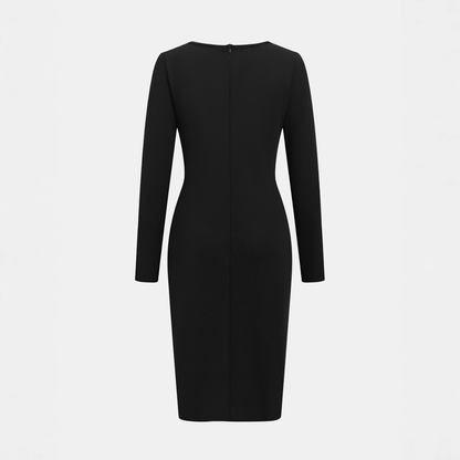 CHARENE™ - Women’s Solid Color PU Leather Patchwork Zipper Bodycon Dress