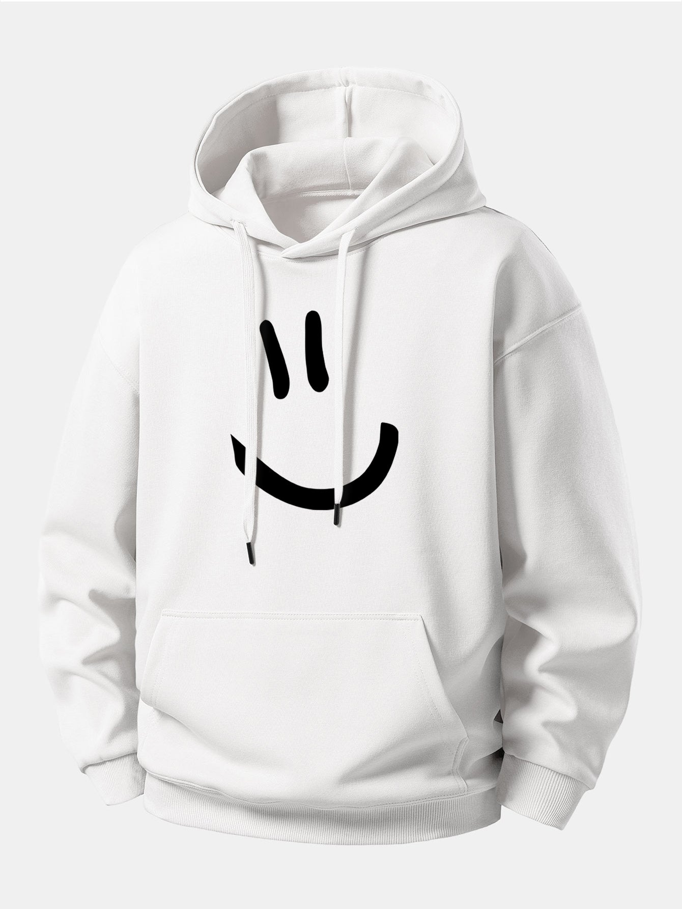 Smiley Face Print Relax Fit Hoodie
